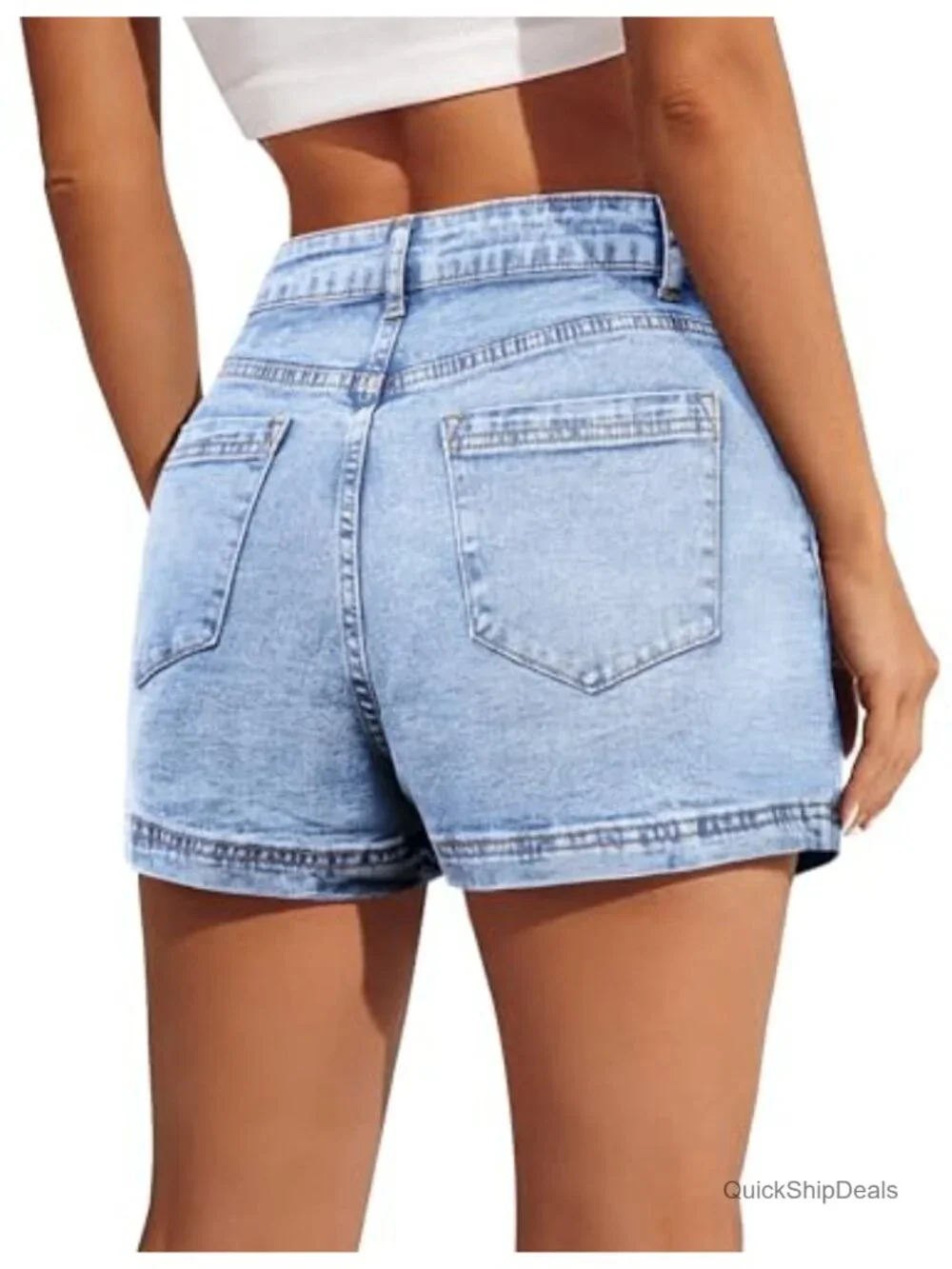 Women's High Waist Denim Skort Stretch Jean Skirt with Pockets